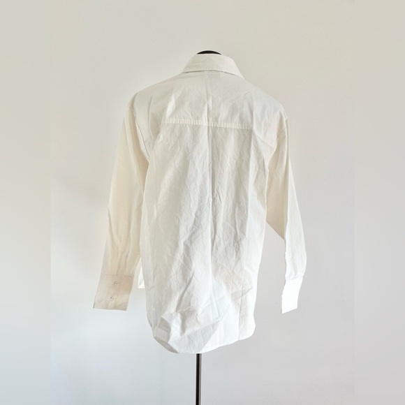 DISSH Shae White Crisp Cotton Oversized Boyfriend Button-Up Blouse Shirt Top - Picture 7 of 10
